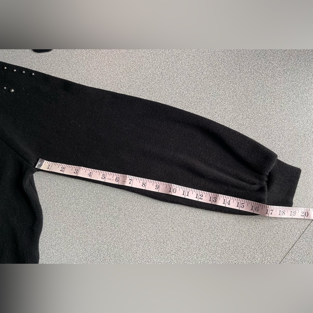 Zara Black Turtleneck Sweater with Studded Drop Shoulders Size Medium - Picture 12 of 12